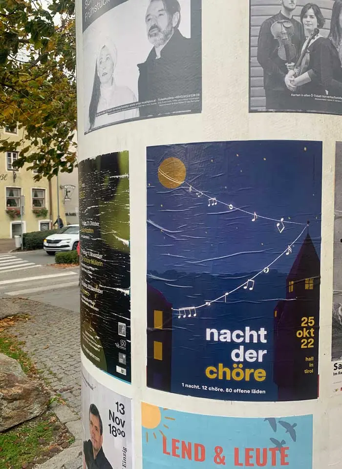 Illustration des Haller Münzerturms im Mondschein für die Nacht der Chöre